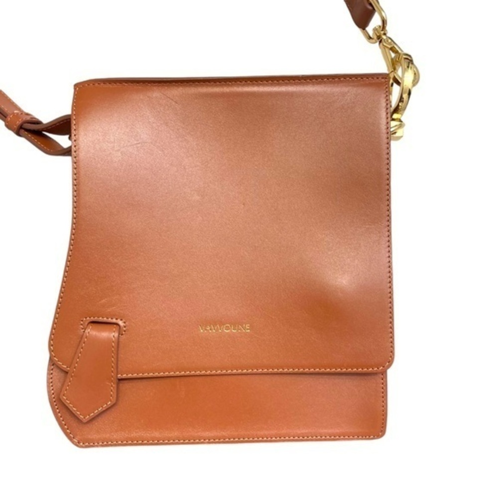 Vavvoune Riya brown leather shoulder bag